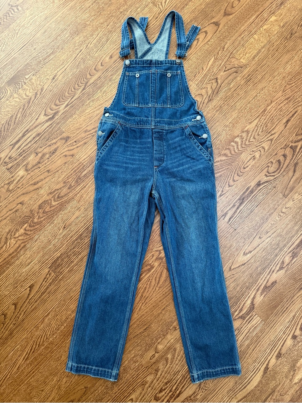 WE THE FREE PEOPLE Classic Blue Denim Jean Overalls Boho Farmer Casual Rustic 26